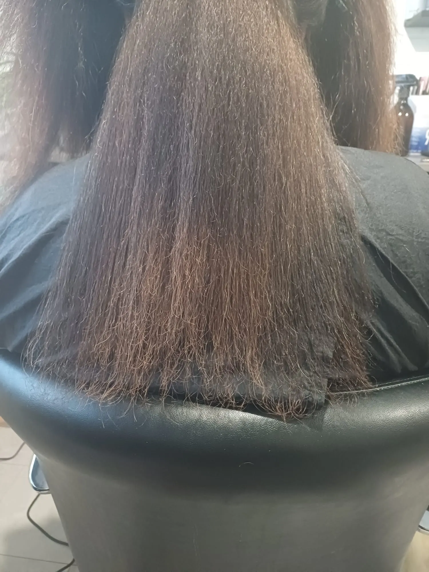 Keratin straightening result